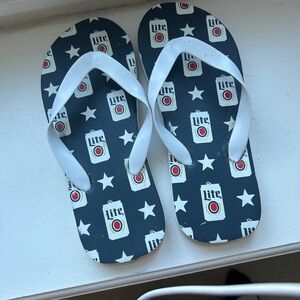 Miller Lite Size 6 Flip Flops